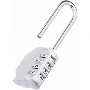 Memkey - Cadena a combinaison long, 4 chiffre numero Cadenas code extérieur, Serrure à combinaison longue anse pour casier pour gym, vestiaire,
