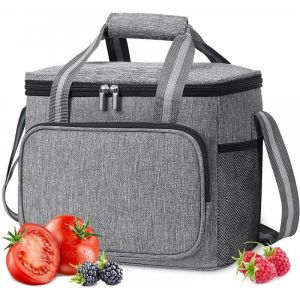 15L Sac Isotherme Repas Homme Femme, Petite Glaciere Souple Isotherme Pliable Lunch Bag Sac Repas, Déjeuner, Bureau, école, Pique Nique, Plage,