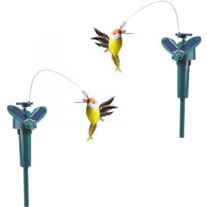 Largeight - 2 Pieces Colibri Solaire - 1388 Cm Solaration Colibri Flottant En ABS,Réaliste Colibri Solaire Exterieur Jardin,Colibri Solaire Anti