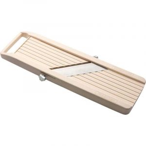 Mandoline Japonaise Trancheuse 3 Lames Interchangeables Acier Inoxydable Coupe L&eacute;gumes &Eacute;plucheur Blanc Cass&eacute;