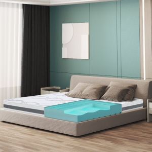 Matelas 85 x 185 à fermeté moyenne Hauteur 16 cm Propriétés orthopédiques et automodelantes Tissu hypoallergénique et respirant Fabriqué en Italie