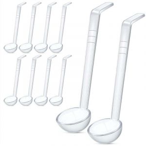 10 Pi&egrave;Ces 7,8 Pouces 1Oz Petite Louche Transparente Mini pour Sauce Bol &agrave; Punch en Plastique Long Manche Cuill&egrave;Res de Service