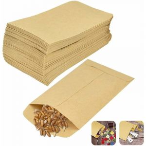 Sachet Papier Kraft, 150 Pcs Petit Sac en Papier Alimentaire, Pochette Cadeau Craft pour Stocker Bonbon/Herbes/Graines/Pilule/Bibelots/Petit Objet
