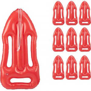 Planche de sauvetage gonflable, lot de 10, Bouée de sauveteur, Déguisement Malibu, Pour enfants et adultes, rouge