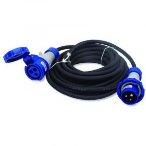 Electraline 46141 Rallonge en Caoutchouc 30M Prise Industrielle IEC fiche &agrave; 3 Broches adapt&eacute;e pour Caravane, Camping, Caravane, Bateau, Chantier,