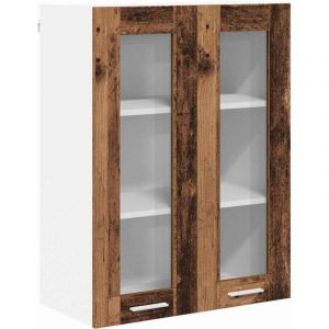Meubles de Rangement，Armoire suspendue avec porte Riga Bois Ancien 60 x 31 x 80 cm CFW646653
