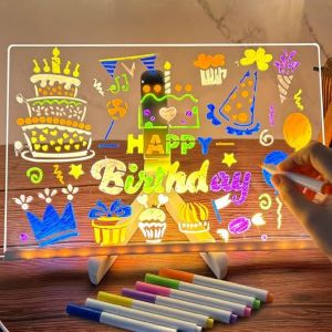 Tableau Acrylique Lumineuse Message led, Tableau D'Affichage led avec Couleurs, Led Message Board, Tableaus D'écriture led, Essuyable, avec
