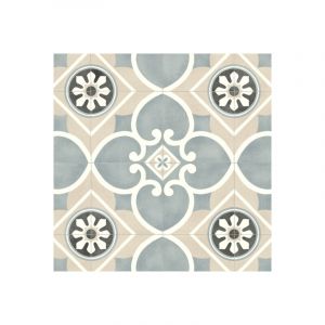 D&eacute;coweb - Sol Vinyle Style - Carreaux de ciment Florence - Beige - Rouleau de 3m x 3m