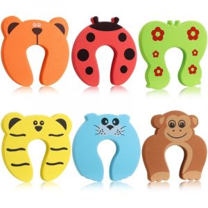 6 Pi&egrave;ces Bloc-Porte Anti Pincement, Butoirs de Porte en Mousse, Bloc Porte S&eacute;curit&eacute; B&eacute;b&eacute;, Protection de Pince de Doigt pour Porte et Fen&ecirc;tre,