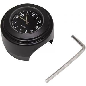 Montre de Guidon de Moto, Horloge Lumineuse &agrave; Quartz &eacute;tanche pour Guidon de 22-25 mm, Montre de v&eacute;lo en Alliage d'aluminium avec Tampon en Caoutchouc