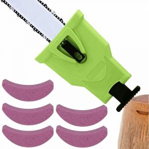 Affûteur de Tronçonneuse avec 5 Pierres d'affûtage Affûteuse de Chaîne de Tronçonneuse pour Guides de 14 à 20 Pouces et Barre de Scie à Chaîne à 2