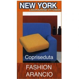 Housse de siège de canapé orange à la mode de New York - Tissu extensible côtelé anti-boulochage - Fabriqué en Italie Housse de siège 3 places cm.
