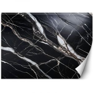 Papier peint Pierre de marbre noir et blanc 100x70