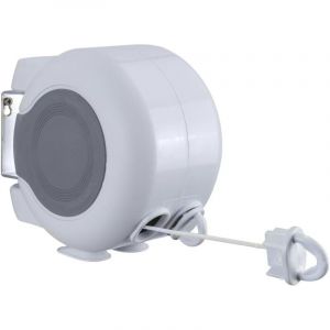 S&egrave;che-linge mural r&eacute;tractable, design blanc, &eacute;tendoir &agrave; linge double couche de 26 m&egrave;tres (13 m&egrave;tres par couche), peu encombrant, adapt&eacute; &agrave; une