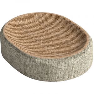 Griffoir pour Chat Sisal, Confortable Bo&icirc;te &agrave; Gratter pour Chats d'Int&eacute;rieur, Ovale Grattoir Chat Nid en Forme de Bol, Canap&eacute; et Lit pour Jouer et