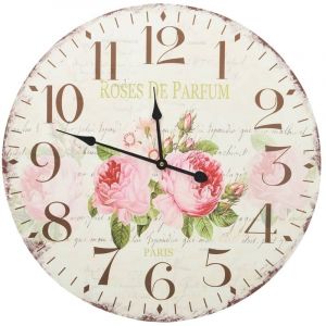 Horloge murale vintage Fleur 60cm
