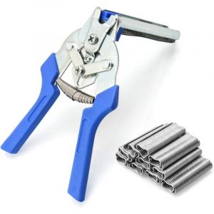 Pince de clôture rapide fixation de treillis métallique mince, jardin pince à grillage + 600 clips pour pinces de fil