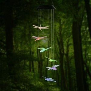 Odipie - Carillon éolien solaire libellule mobile led lumière changeante de couleur pour jardin carillon éolien lampe accessoires décoration de la