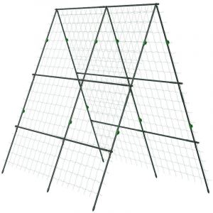 &Eacute;tag&egrave;re &agrave; plantes r&eacute;glable, Tuteur plantes grimpantes, support pour plantes, tonnelle avec filet, jardin, en m&eacute;tal, couleur verte, 180 x 100 x 180 cm