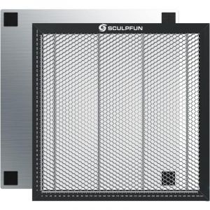 Honeycomb Table de travail pour machine à graver laser - 400 x 400 x 22 mm - Avec plaque en aluminium - Compatible avec différentes machines à graver