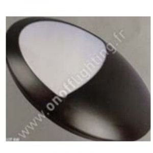 Hublot ext&eacute;rieur LED 6W ovale 290X200mmn demi visiere plastique noir lumiere neutre 4000K 230V IK08 IP66 DOLIGHT 2906-BJN