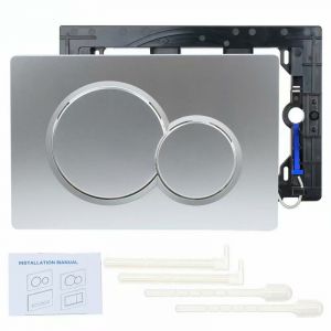 Plaque de commande WC argent &ndash; Compatible Geberit Sigma 30/UP320/300 &ndash; Installation sans outils &ndash; Design minimaliste &eacute;l&eacute;gant - SIGMA01