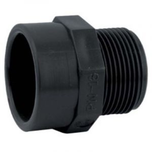 Raccord filet&eacute; m&acirc;le mixte &agrave; coller - Filetage m&acirc;le pression PVC - 25mm x 32mm x 3/4", IBIDE.