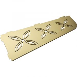 Tablette d'angle murale de douche en inox Triple Floral L.305mm - Or bross&eacute;