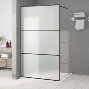 Design In - Paroi de douche &Eacute;cran de douche Paroi fixe Noir 115x195 cm Verre esg d&eacute;poli CVW55998