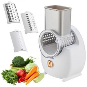 Râpe à fromage électrique, machine à salade électrique, râpe multiple, coupe-fruits, hachoir automatique professionnel avec plusieurs lames coniques