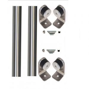 Poign&eacute;es de Tirage " KLOSE besser"- B&acirc;ton Mar&eacute;chal : 2 Tubes de 1000 mm / Inox 316 / Diam : 40 mm + 4 Supports + Visserie Droit