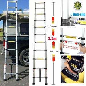 3.2m Alu Teleskopleiter Echelle double Echelle d'appui Echelle multi-usage Grand magasin 10.5FT,11 &eacute;tapes &eacute;chelle