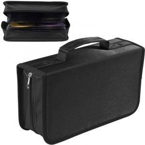 &Eacute;tui pour CD, capacit&eacute; de 128 CD en tissu merceris&eacute;, support de protection pour DVD, fermeture &eacute;clair, rangement de disques