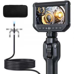 Endoscope Industriel Caméra d'inspection Canalisation - QIMIC 1080P IPS 4,3" Endoscope avec 8 LED Étanche IP67 Caméra Endoscopique, Borescope Serpent