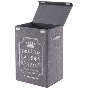 Panier &agrave; Linge Panier de Rangement Corbeille &agrave; Linge Panier Linge Sale Rectangulaire 30x40x60cm gris
