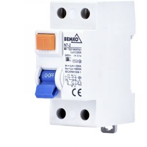 Disjoncteur différentiel 63A - 30mA - 2 pôles - Protection ac - Rail din