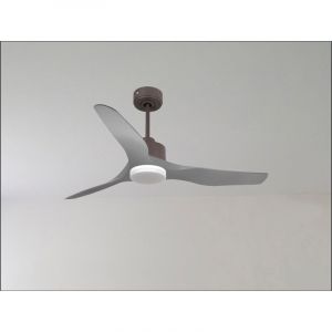 Le super destratificateur et ventilateur HVLS Ouray, 223 Cm design laiton pales bois sombre, wifi thermostat.