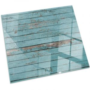 Plaque de sol sous po&ecirc;le &agrave; bois en verre tremp&eacute; protection thermique du plancher Planches de style rustique Carr&eacute;e 50x50 cm