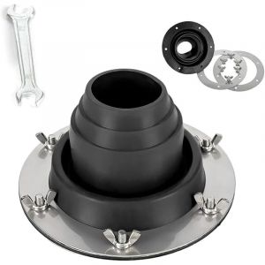 Passe-tuyau de po&ecirc;le pour tente, four de tente Hot Tent Stove Jack en silicone r&eacute;sistant &agrave; la chaleur et base en acier inoxydable, manchon de toit