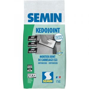 Semin - Joint en Poudre Blanc pour Carrelage Kedojoint Blanc, Intérieur, sac de 5 kg