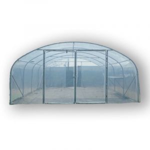 Atout Loisir - Serre tunnel PRO-500 larg 5 m, Long 16 m, Fa&ccedil;ade 2 portes dbles