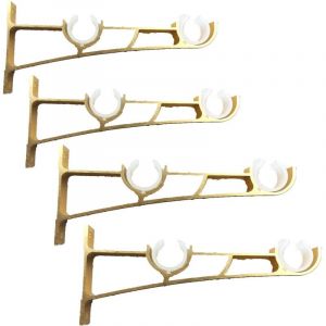 4Pièces Tringle à Rideau en métal Robuste, Support de Tringle à Rideaux, Double Tringle à Rideau Pole Holder, Support Rideau, Support de Tringle à