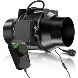 Ventilateur d&rsquo;extraction 150 mm 683 m&sup3;/h, EC-Moteur 70 W 2800 RPM, avec Variateur de Fr&eacute;quence, 36-55 dB Extracteur A&eacute;rateur de Gaine, Extracteur