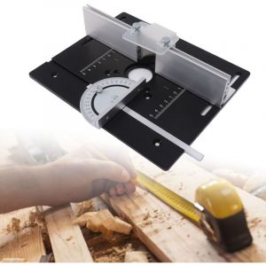 Table d'insertion de Table de routeur en acier alli&eacute; d'aluminium, plaque d'insertion de fraiseuse &agrave; hauteur r&eacute;glable pour Machine de d&eacute;coupe