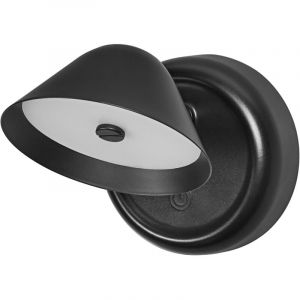 Nightlux cone veilleuse noire led usb dimmable, 3000 k, Touch-DIM, batterie usb et plaque magnétique, installable comme veilleuse ou éclairage