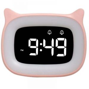 Réveil Educatif, LED Veilleuses Pendules horloges de Chambre d'enfant Kid Sleep Jour/Nuit Lumineux, Snooze Réveil 5 Couleurs,18 Types de Musique, 2