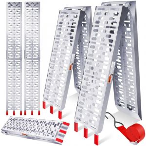 Masko - alu Rampe d'accès Rampe de chargement Rail de chargement Antiglisse rabattable 2x rampe d'accès