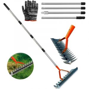 Rateau Scarificateur, Scarificateur Manuel, Scarificateur Gazon Manuel, R&acirc;teau De Scarification, Peigne &agrave; Gazon Polyvalent pour D&eacute;sherber, Fertiliser