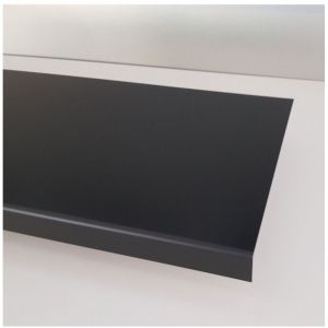 Alucouleur - Bande de Rive Aluminium Noir Foncé ral 9005 (1 pli, retour 20 mm, ep 1mm) Hauteur : 60 mm