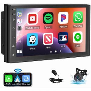 Essgoo - Autoradio double din Android 14 Apple Carplay gps navi WiFi rds Bluetooth usb - 4+64G cma mic